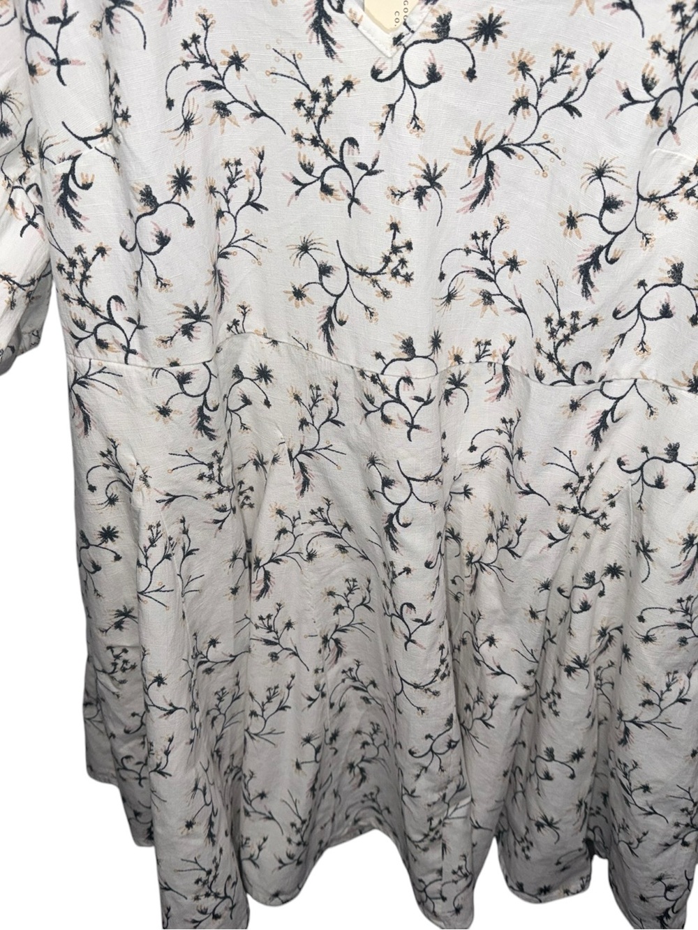 Universal Thread Cream Floral Dress Puff Sleeve Cottagecore Size S - Picture 5 of 6